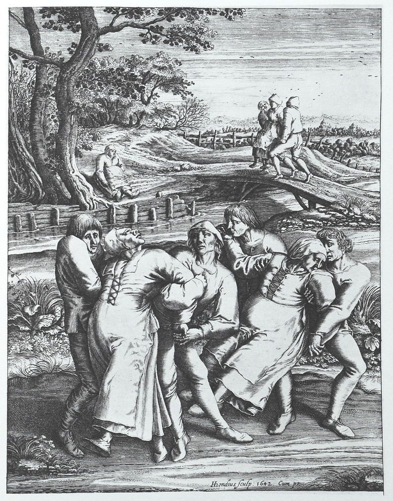 The Dancing Plague of 1518 was a case of dancing mania that occurred in Germany, where people danced without rest for a month straight.