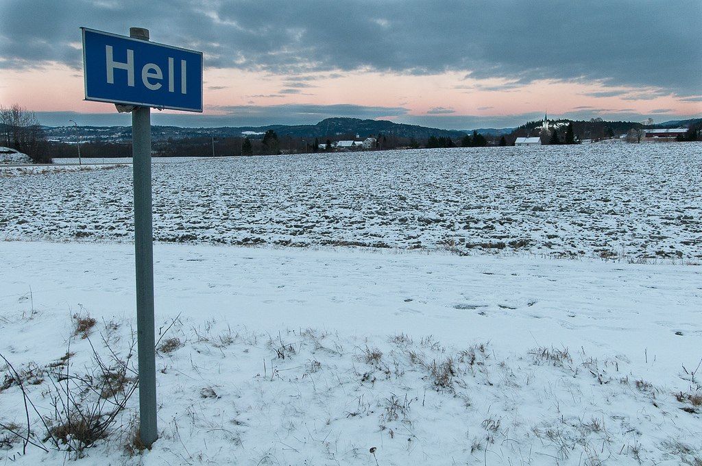 Norway has a town called “Hell”. It freezes over quite regularly.