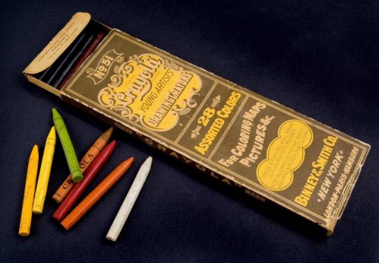 The first boxes of Crayola crayons were sold door to door for a nickel.