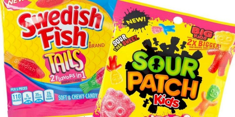 Sour Patch Kids are from the same manufacturer as Swedish Fish. The red Sour Patch Kids are the same candy as Swedish Fish, but with sour sugar.