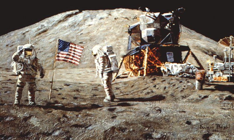 The flag erected on the Moon during the historic Apollo 11 landing was purchased at a local ...
